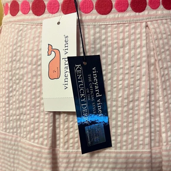 Vineyard Vines NWT Pink Seersucker Kentucky Derby Pleated Skirt. - Picture 6 of 13